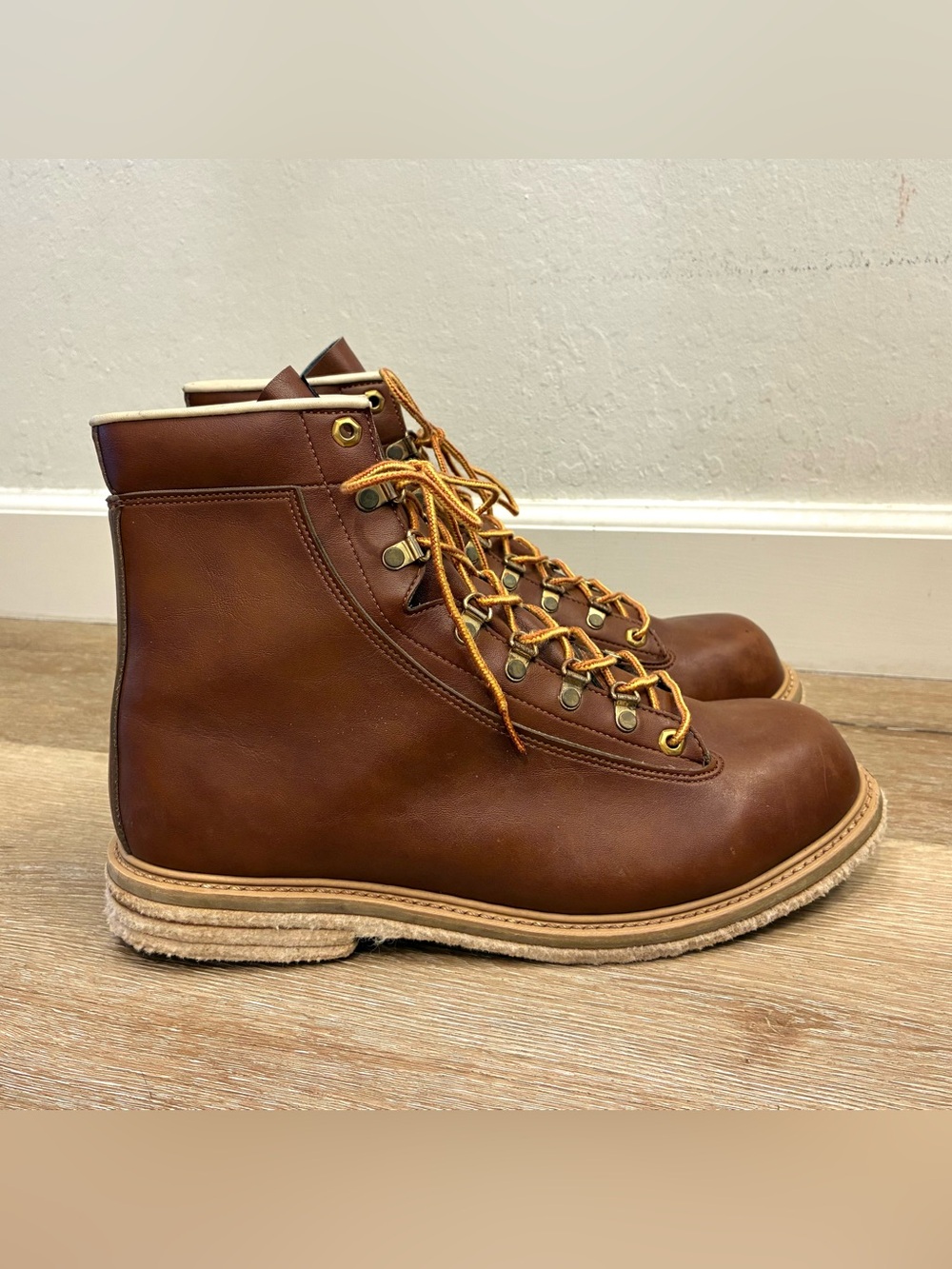 LL Bean vintage leather Fly Fishing Angler Wading Boots Shoes Felt sole Men’s 13 - Picture 3 of 12
